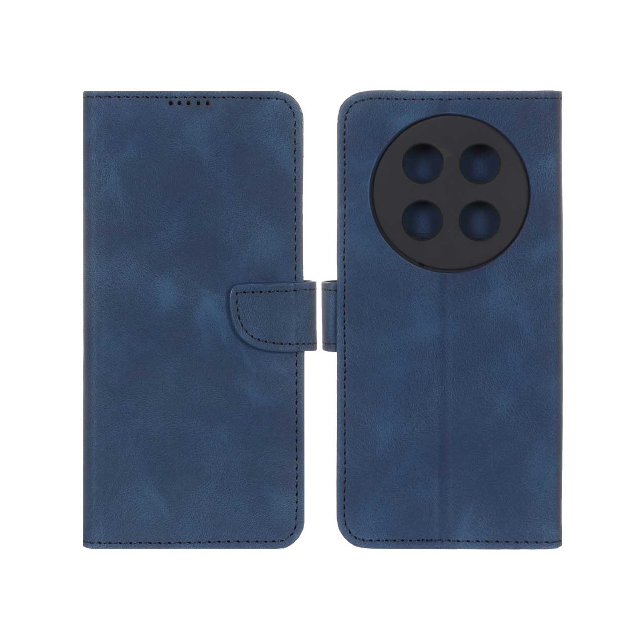 کیف چرمی موبایل مگنتی محافظ لنزدار Honor X9c - سرمه ای